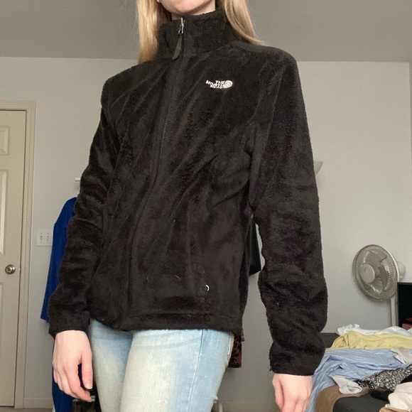 🏞 Black North Face Fleece Jacket - Picture 1 of 7